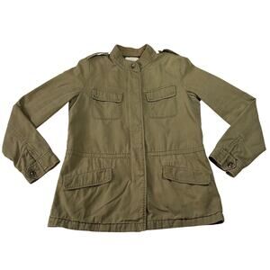 HINGE Women's Full Zip Utility Jacket Size Small Military Multi Pocket Casual